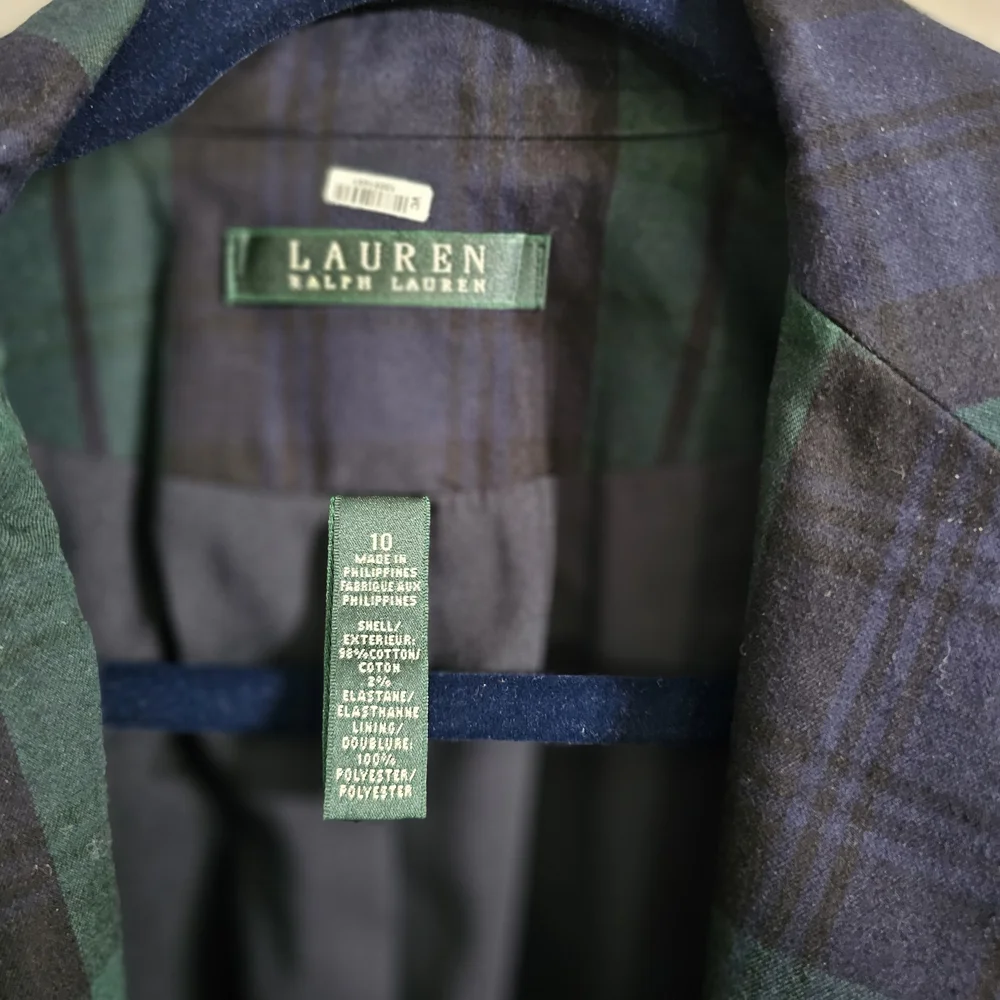 Lauren Ralph Lauren Plaid Blazer in Green and Blue - Picture 2 of 4